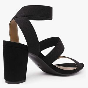 DREAM PAIRS Women's Open Toe High Chunky Elastic Strap Dress Heel Sandals